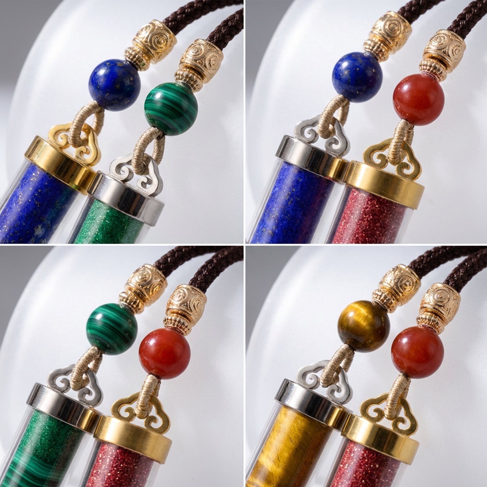 Natural Raw Ore Pendant, Double Pendant Style