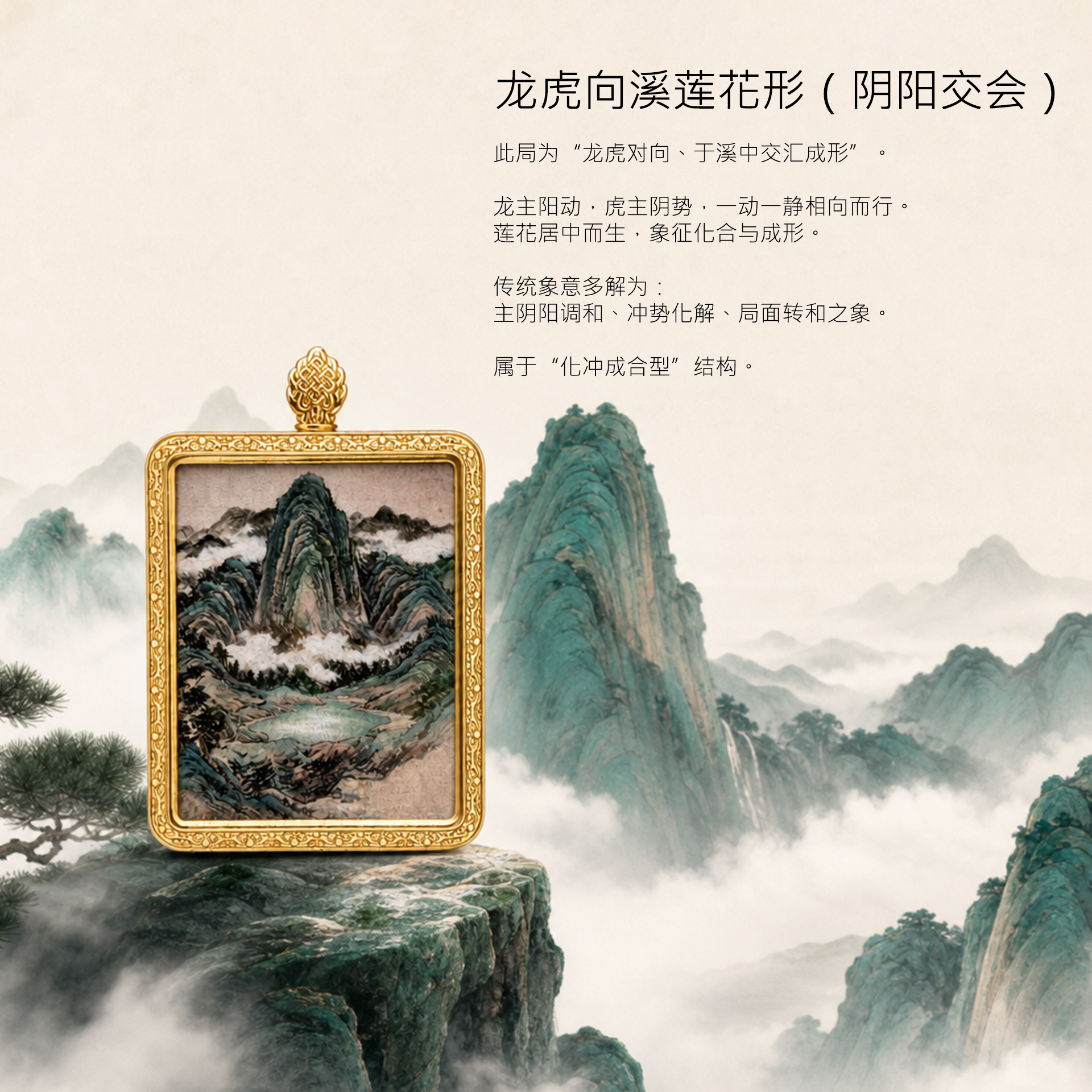 龙虎向溪·阴阳交融 | 唐卡手绘随身佩饰