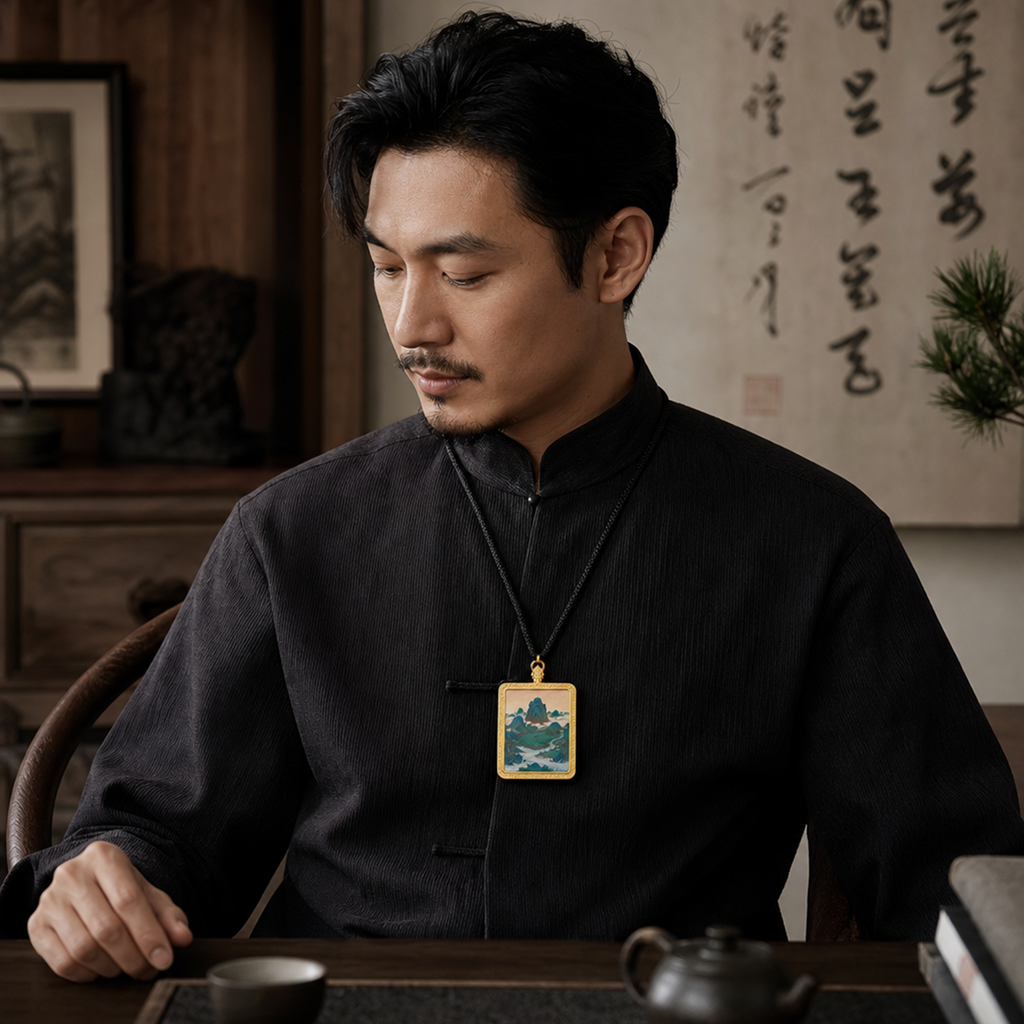 飞凤衔珠·凤归华象 | 唐卡手绘随身佩饰