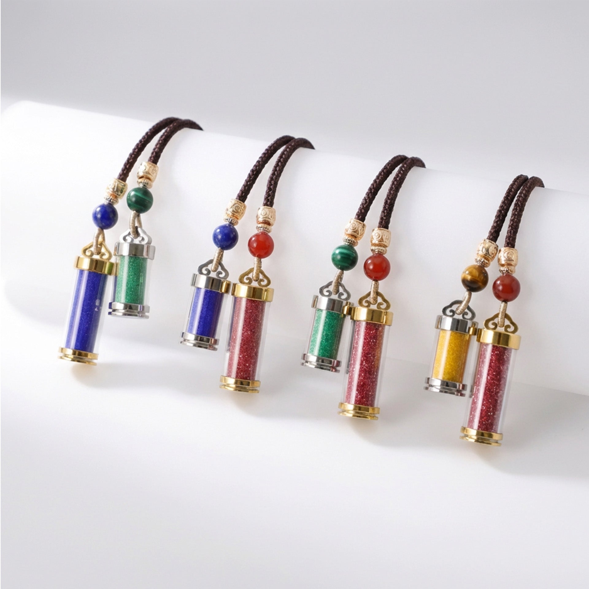 Natural Raw Ore Pendant, Double Pendant Style